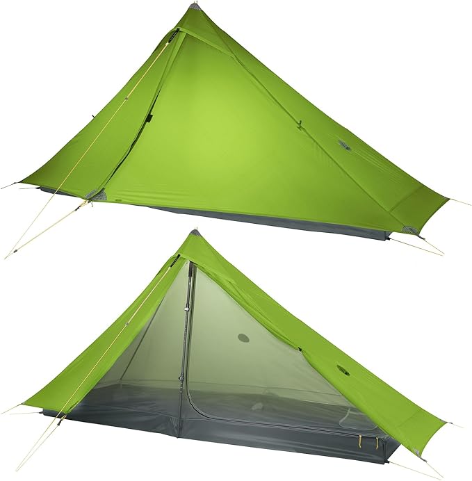 LANSHAN Ultralight Tent 3-Season Backpacking Tent for 1-Person or 2-Person Camping Trekking Kayaking Climbing Hiking