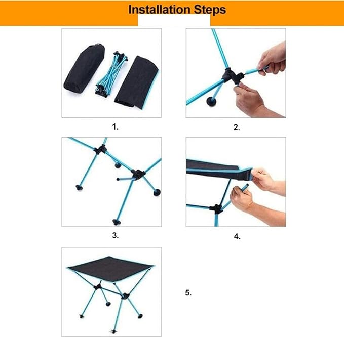 Lightweight Portable Folding Camp Table Collapsible Picnic Table with Carrying Bag Oxford Cloth for Outdoor Camping Hiking BBQ