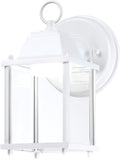 LIT-PaTH Outdoor LED Wall Lantern Wall Sconce as Porch Light 9.5W 800 Lumen Aluminum Housing Plus Glass 5000k-Matte White Finish 1-Pack
