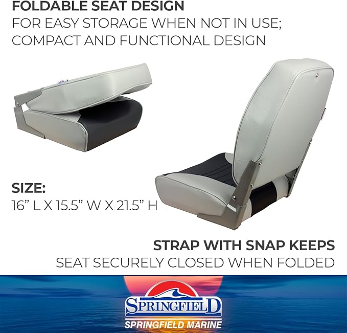 Springfield Marine 1040663 Gray/Charcoal Economy Folding High Back Chair