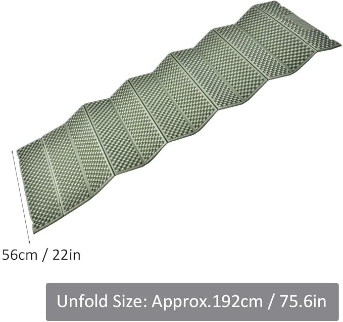 Foam Mat Fold to Fit Folding Equipment Mat Beach Tent Sleeping Pad (Green)