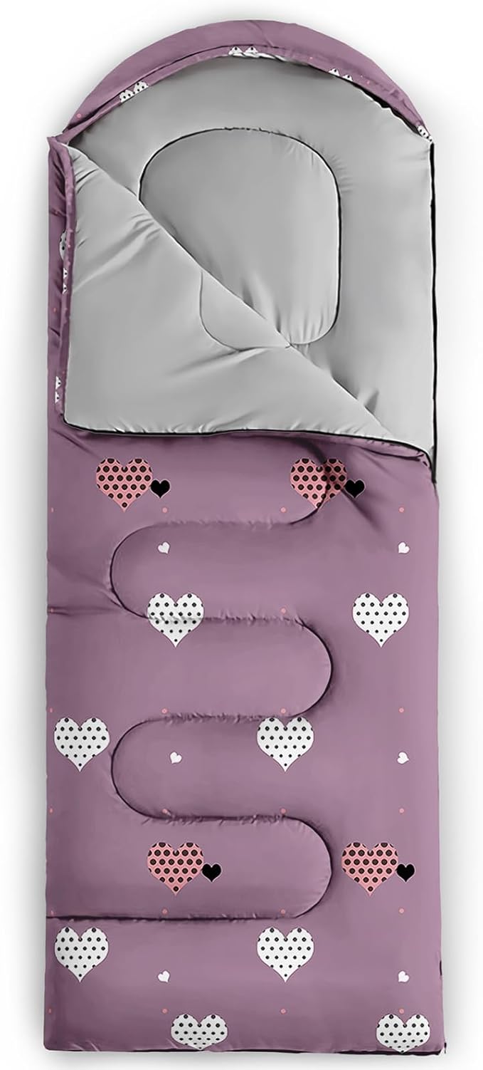 AILONEN Cartoon Camping Sleeping Bag for Boys Girls AdultsLightweight &amp Waterproof3 Season Warm &amp Cold WeatherPortablePrinted Sleeping BagTravelingCampingHiking