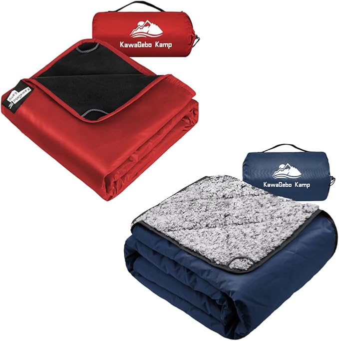 Sherpa Warm Outdoor Camping Blanket - Fleece Waterproof Outdoor Blanket for Camping Picnics and Sports Stay Dry and Comfortable