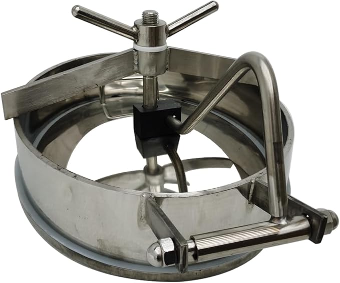 430 * 330mm / 16.9 * 13 Inch Stainless Steel Atmospheric Manhole Cover – 304 Oval Tank Manway with Handwheel Mirror Polished for Food Dairy Brewery &amp Chemical Industries