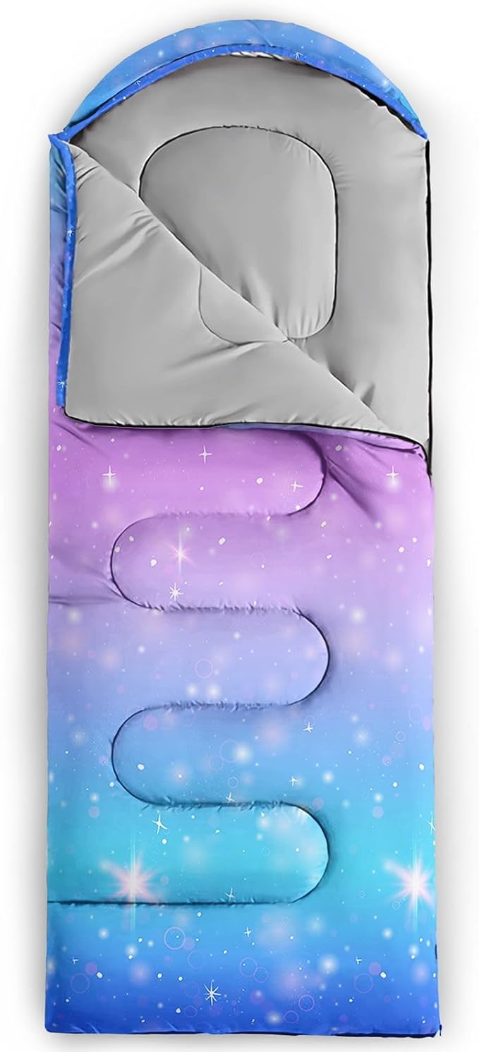 Kids Sleeping Bag for Boys GirlsCheckerboard Cat Print-Lightweight Warm Portable Outdoor Indoor-Waterproof Cold Weather Resistant Sleeping Bag for Camping Hiking