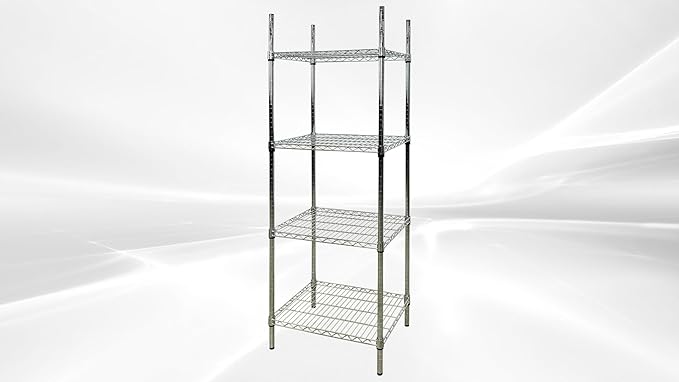 Commercial Chrome Wire Shelving Rack 4 Tier Wire Shelf for Storage H71xW24xD18 All Stainless-steel Heavy Duty ETL