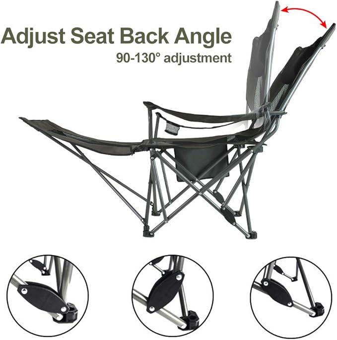 OUTDOOR LIVING SUNTIME Camping Folding Portable Mesh Chair with Removabel Footrest…