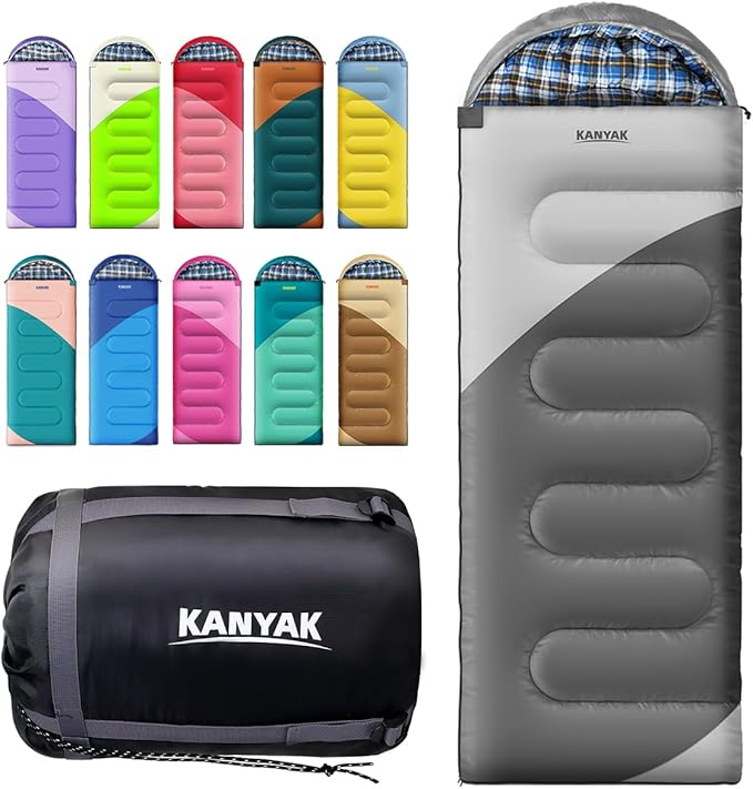 Camping Sleeping Bag 32℉ Sleeping Bags for Adults Kids Teens Cold Weather Warm Sleeping Bag Winter for 3-4 Season Camping Camping Gear Equipment Traveling and Outdoors