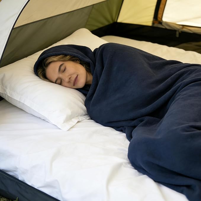 Wearable Sleep Pod Hug Blanket for Adults - Calming Hug Blanket Alternative for Anxiety &amp Stress Relief Deep Sleep Breathable Sensory Compression Sheet Portable Travel Camping Sleeping Bag