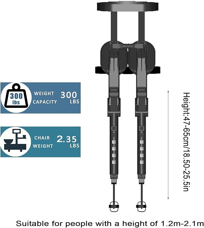 Upgraded chairless wearable invisible chair Height Adjustable Lightweight Leg Brace Seat 220bls Exoskeleton Human Retractable for Adults Outdoor Travel Barbecue FishingSecond Generation(BlackMedi