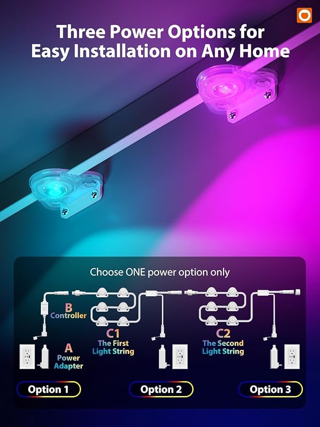 addlon 100FT Permanent Outdoor Lights Smart RGB+IC LED Lights for House &amp Outdoor Decor App &amp Remote Control DIY Scene Modes IP67 Waterproof for Christmas Holiday Party Halloween Decora
