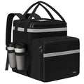 Ytonet Food Delivery Backpack with 7 Cup Holders XX-Large Expandable Delivery Bag for Hot/Cold Food with Reflective Strip Insulated Grocery Backpack Fits for Bike Uber Eats Grubhub Doordash Grey