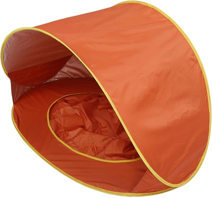 Pop Up Beach Tent Portable Sun Shelter with UV50+ Protection and Built in Baby Pool for Infant Toddlers Outdoor Camping Beach Picnic Easy Set Up (Orange)