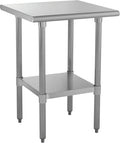Kratos Stainless Steel Kitchen Prep Table 24 Dx24 W with Undershelf NSF Worktable for Restaurants - 18ga/430SS (28W-062)