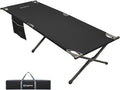 Kingcamp Camping Cot Portable Sleeping Cot for Adults Heavy Duty 81x 30 Oversized Camp Cots with Pocket Folding Outdoor Camping Bed for Travel Camp Beach HikeOutdoor and Indoor Use(Black)