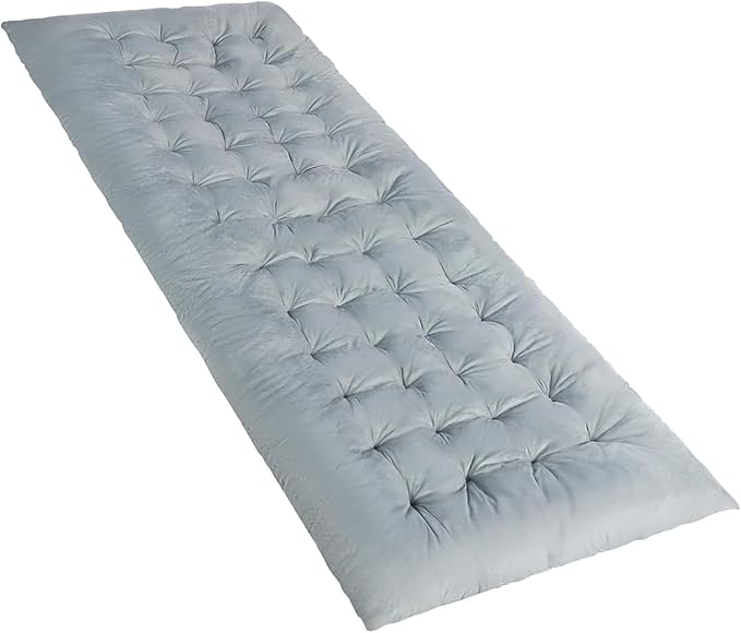 REDCAMP Folding Cot Pads for Sleeping Extra Thick Soft Comfortable Velvet &amp Corduroy Cotton Camping Cot Mattress Pad for Backpacking Hiking Black Blue Brown Grey 75x30 inches
