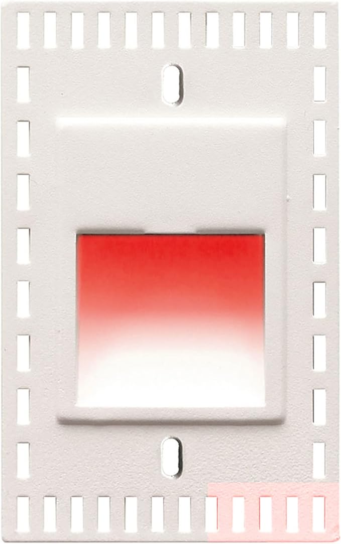 WAC Landscape Lighting LEDme 120V LED Vertical Invisible Trim Step and Wall Light Red Built-in LED in White