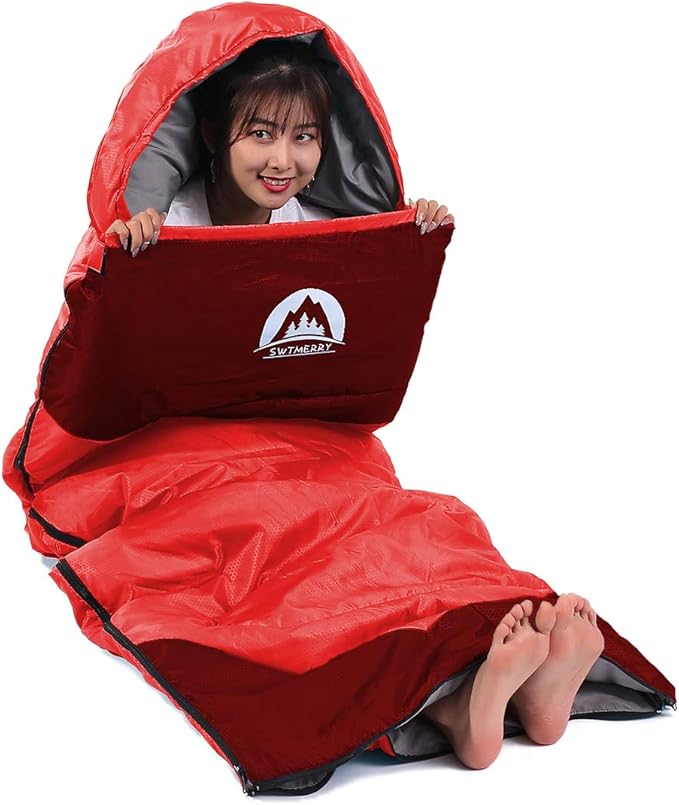 SWTMERRY Sleeping Bag 3 Seasons (Summer Spring Fall) Warm &amp Cool Weather - LightweightWaterproof Indoor &amp Outdoor Use for Kids Teens &amp Adults for Hiking and Camping