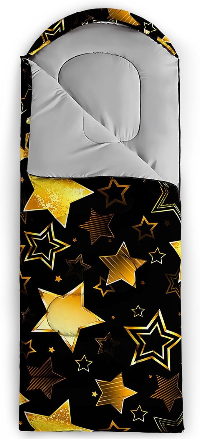Kids Sleeping Bag for Boys GirlsCartoon Dinosaur Print-Lightweight Warm Portable Outdoor Indoor-Waterproof Cold Weather Resistant Sleeping Bag for Camping Hiking