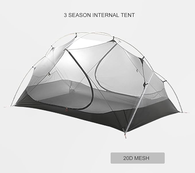 3F ULGEAR Floating Cloud 2 Tent Ultra Light 2 Person Camping Tent - Rainproof Lightweight 3/4 Season - Perfect for Backpacking and Outdoor Adventures