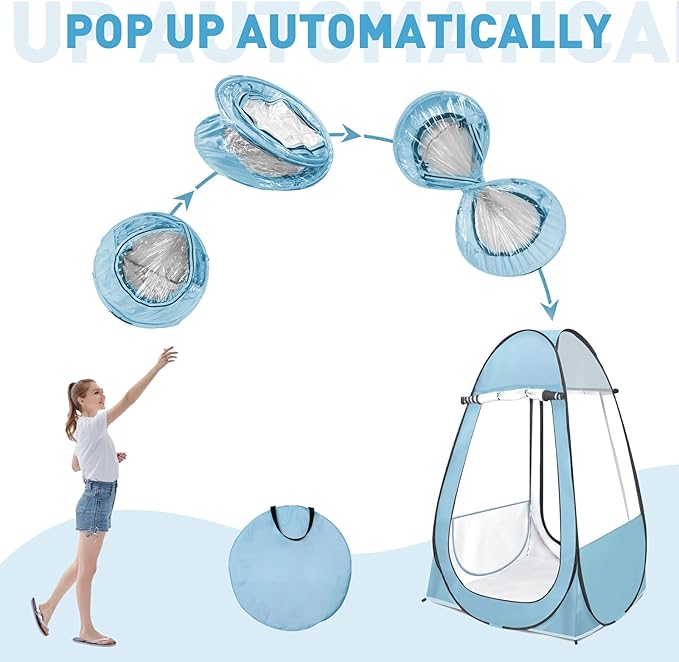Pop Up Tent Clear Outdoor Tents Sports Fishing Rainproof and Windproof Beach Camping Lightweight and Sturdy Easy Set Up UPF 50+ Portable Folding 39 x 64