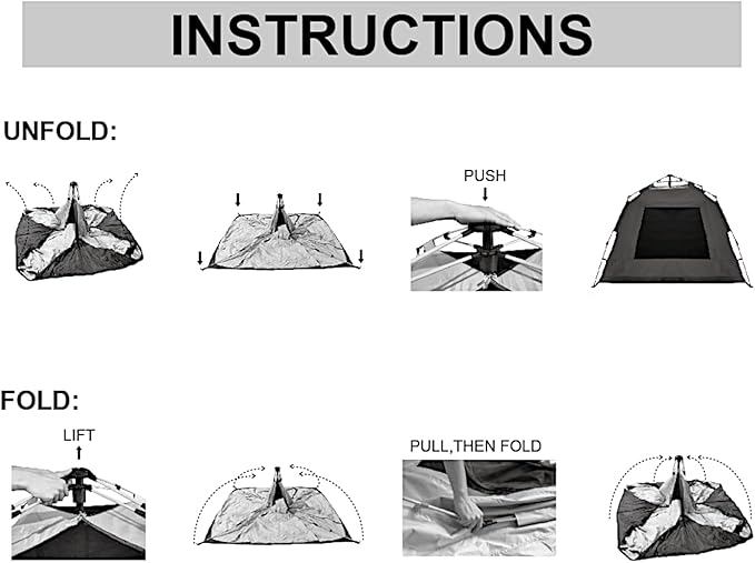 POCO DIVO Blue Instant Camping Tent 2/3/4 People Automatic Dome Pop-up Windproof Family Trip Camp Backpacking Easy Setup Canopy Hiking Mountaineering Hut Waterproof UV-Resistant Durable Shelter