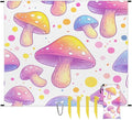 Waterproof Sandproof Beach Blanket 59''×68'' Dream Mushrooms Polyester Outdoor Picnic Blanket with 4 Stakes &amp Storage Bag for BeachCampingVacation White