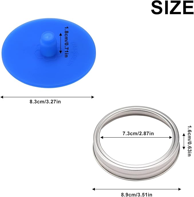Yosoo Mason Jar Fermentation Lid Silicone Sealed Fermentation Cover for 86mm Caliber Ideal for Sauerkraut and Pickles (3)
