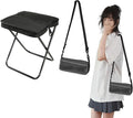Foldable Backpack Stool a Portable Stool for Mountaineering and Hiking Equipped with Adjustable Shoulder Straps Supporting Crossbody or Handheld use for Outdoor travel Camping Parties (Black)