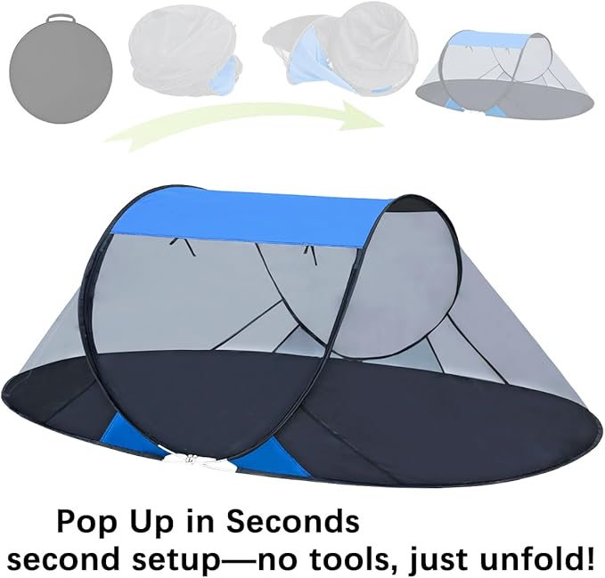 Akiky Pop Up Mosquito Tent for Camping1 Person Camping Tent with Bug Screen TentMosquito Net Foldable Portable for Adults Kids