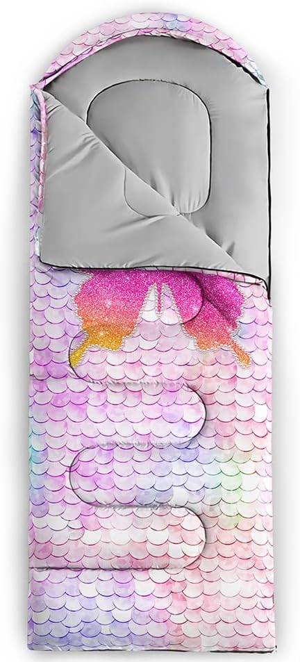 QOOMO Camping Sleeping Bags3 Season Warm &amp Cool WeatherLightweightWaterproof Sleeping Bags for Adults &amp KidsTravelingand OutdoorsCamping Gear Equipment
