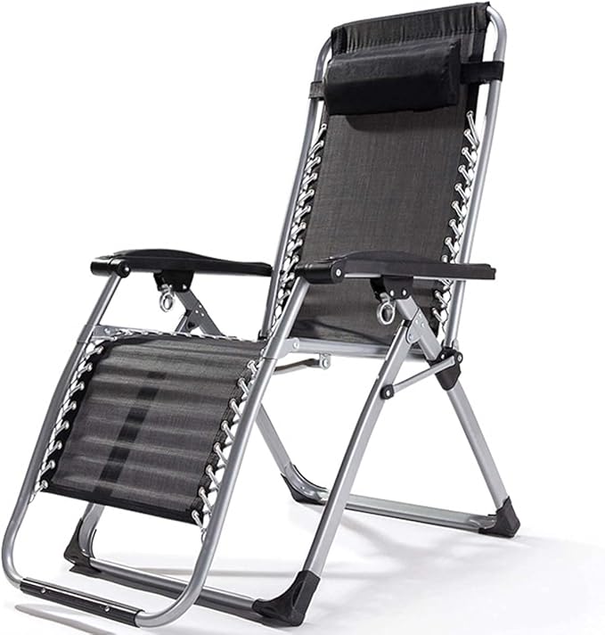 Deck Chair FoldingArmchair Chair Reclinifoldibeach Chairs Heavy Duty Lounge Chairs Foldioutdoor Lounge Chairs with Removable Pillow Drinkichair for Outdoor Campiwith P/Sier