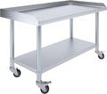 AmGood Stainless Steel Equipment Stand with Undershelf + Casters Heavy Duty Commercial Grade NSF Certified (24 Width x 48 Length + Casters)