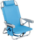Folding Beach Chair Oxford Cloth Beach/Outdoor Picnic Camping Game Adjustable Lightweight Space Saving Blue
