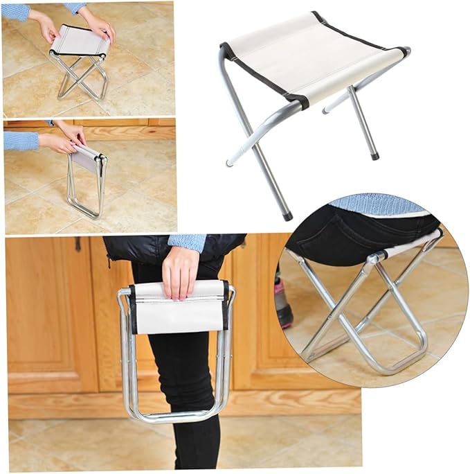 Happyyami Collapsible Camping Stool Foldable Stool Camping Gear Multifunctional Seat Table Footrest