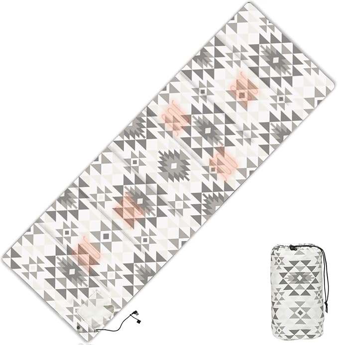 Heated Sleeping Bag pad 3 Adjustable Temperature Levels Operated by 5V/2A USB Power Supply (Bohemia 76 x 24)