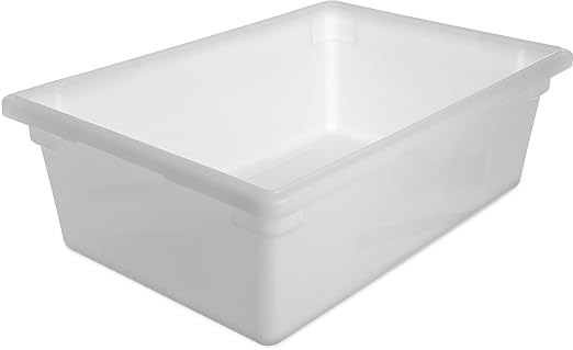 Carlisle FoodService Products Storplus Food Storage Container with Stackable Design for Catering Buffets Restaurants Polyethylene (Pe) 12.5 Gallon White (Pack of 4)