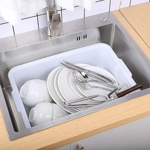 5-Pack Commercial Bus Tubs Box/Tote Box White Plastic Storage Bin with Handles/Wash Basin Tub (8 Liter)