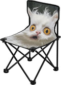 Cartoon Funny LaPerm Cats Fear Foldable Camp Chairs for Adults Heavy Duty Ultra Lightweight Beach Chair Backpack Carry Bag Included Ice Fishing Chair for Camping Lawn