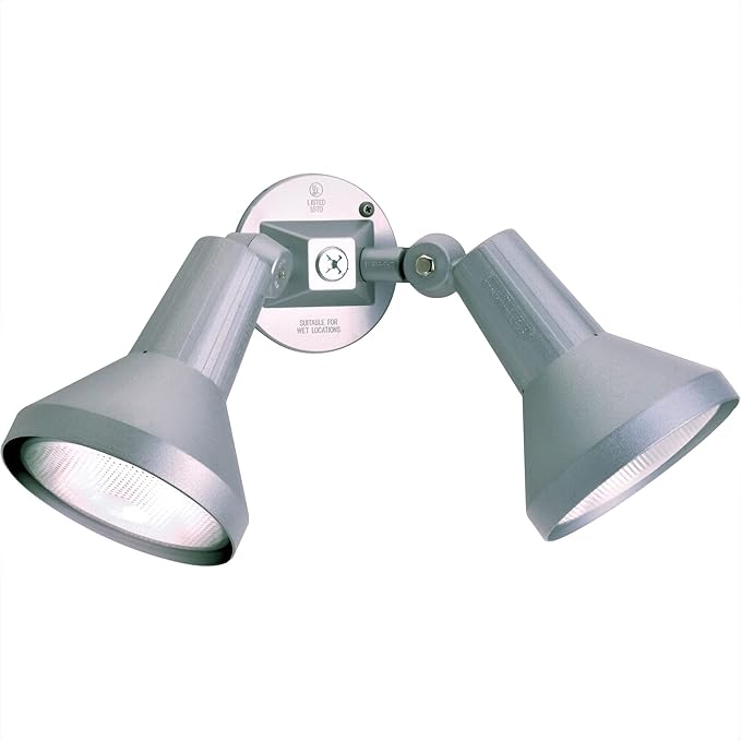 Nuvo Lighting SF77/703 Two Light Outdoor Heavy Duty Cast Aluminum Durable Weather Proof Security Flood Light Gray