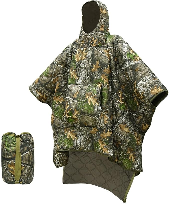 Large Waterproof Camping Blanket Wearable Poncho Liner Packable Weatherproof Warm Quilt for Outdoor HikingTravelPicnicStadiumUmbrage