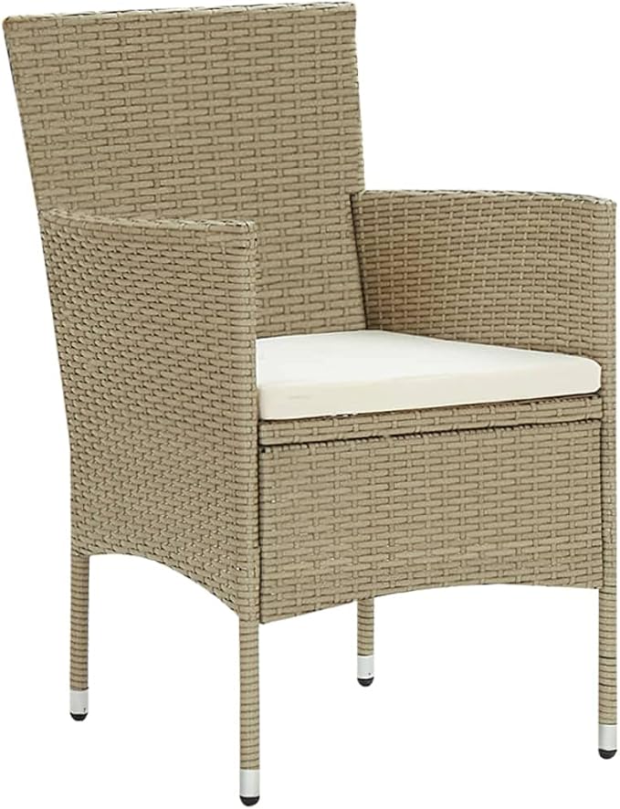Black Dining Chairs Kitchen Table Chairs Chairs Living Room Outdoor Dining chairsPatio Dining Chairs 4 pcs Poly Rattan BeigeSuitable for Gardens courtyards