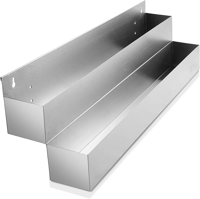 GRIDMANN 22-inch Double Tier Speed Rail - Stainless Steel Liquor Bottle Holder Rack for Bars