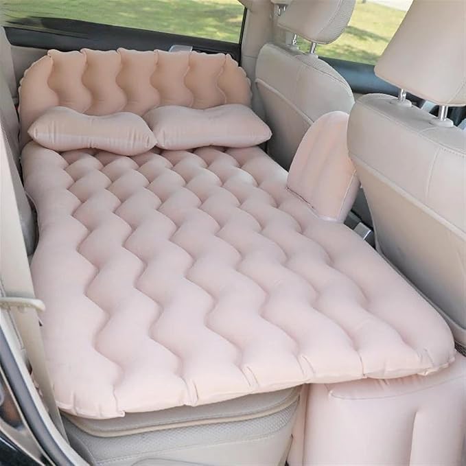 Camping Inflatable Mattress Car Back Seat Inflatable Bed Multifunctional Outdoor Air Cushion Flocked PVC Material Mattress 175x70cm Portable Folding Bed
