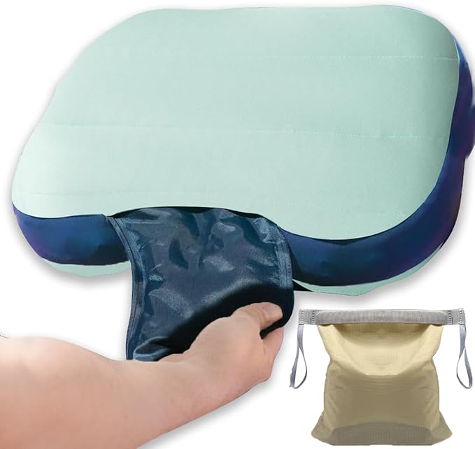 Couleurs Beach Pillow Inflatable Camping Pillow Pool Pillow Removable Pillowcase Ultralight Neck and Waist Support Suitable for Camping Hiking Backpacking (with Ice Pack)