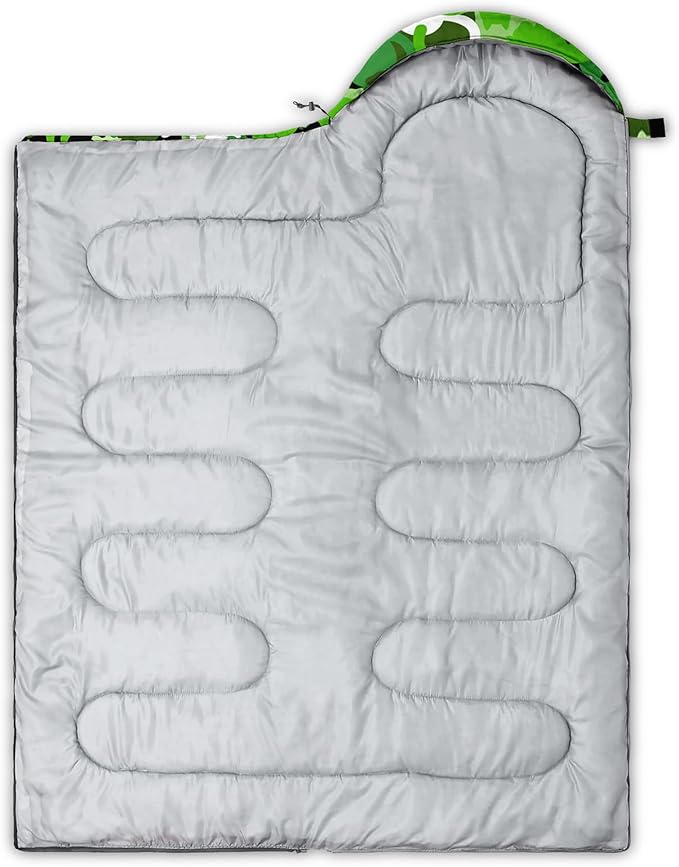 AILONEN Cute Frog Green Camping Sleeping BagLightweight &amp Waterproof3 Season Warm &amp Cool WeatherTravel Portable Compression with Compact Carrying Bag for Kids Girls Adults