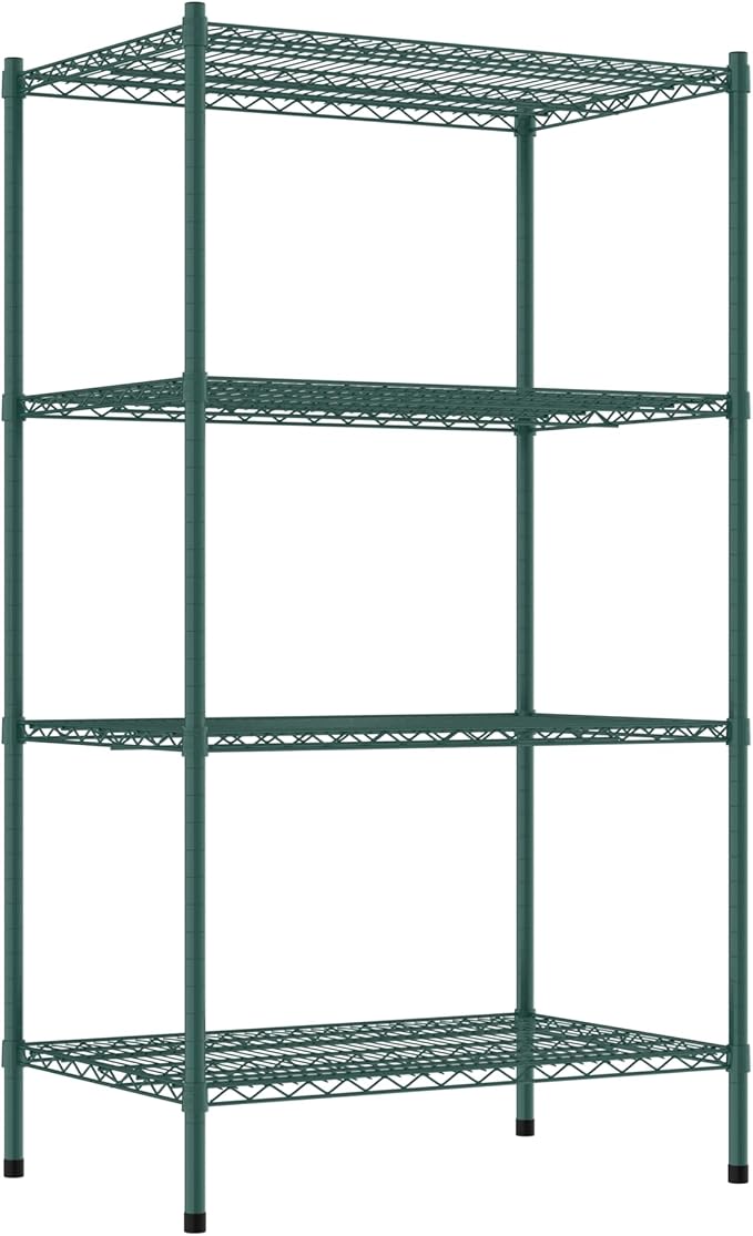 Commercial NSF Listed Green Epoxy Stationary Wire Shelving Kit 24 x 36 x 64 with 4 Shelves Perfect for Warehouse Walk-in Refrigerator Freezer Grocery Store Restaurant Dishroom