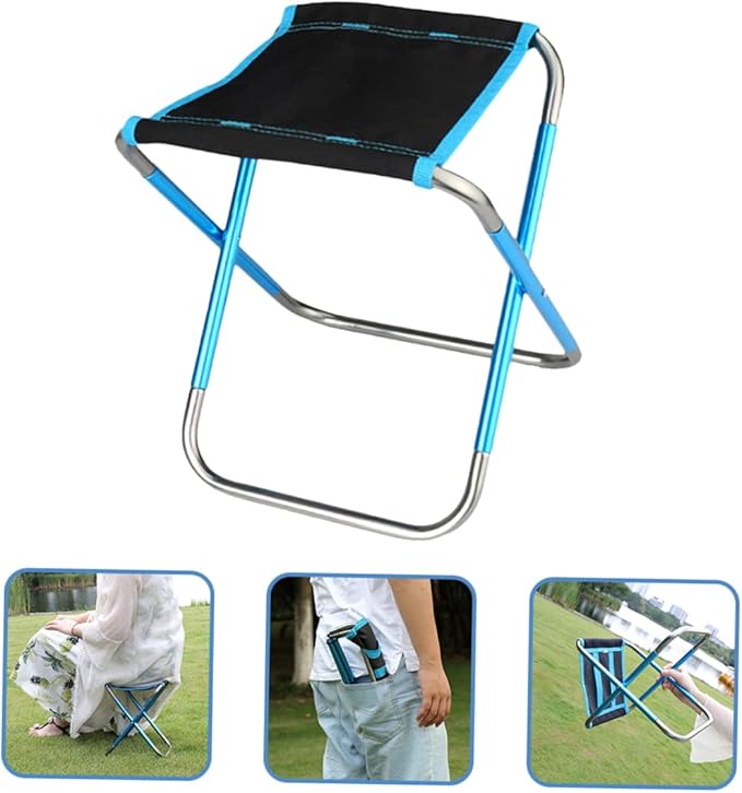 Yardwe Comfortable Portable Camping Stool Folding Chair for Beach BBQ Fishing and Outdoor Activities Lightweight Design for Versatile Use As Garden Picnic Stool