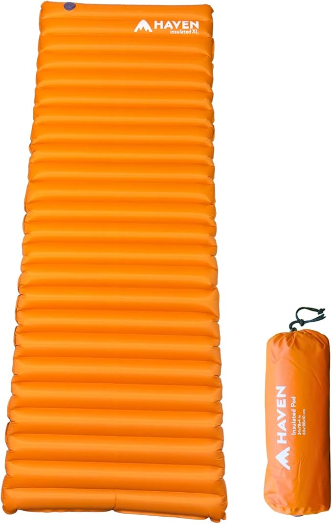 Haven Insulated Camping Pad | Backpacking Pad | Thick &amp Comfortable Insulated Sleeping Pad | Standard &amp XL Sizes (XL)