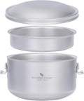 Boundless Voyage Outdoor Titanium Lunch Box Uncoated Bowls with Lid Separated Multi-layer Office Worker Bento Box Ti1095T